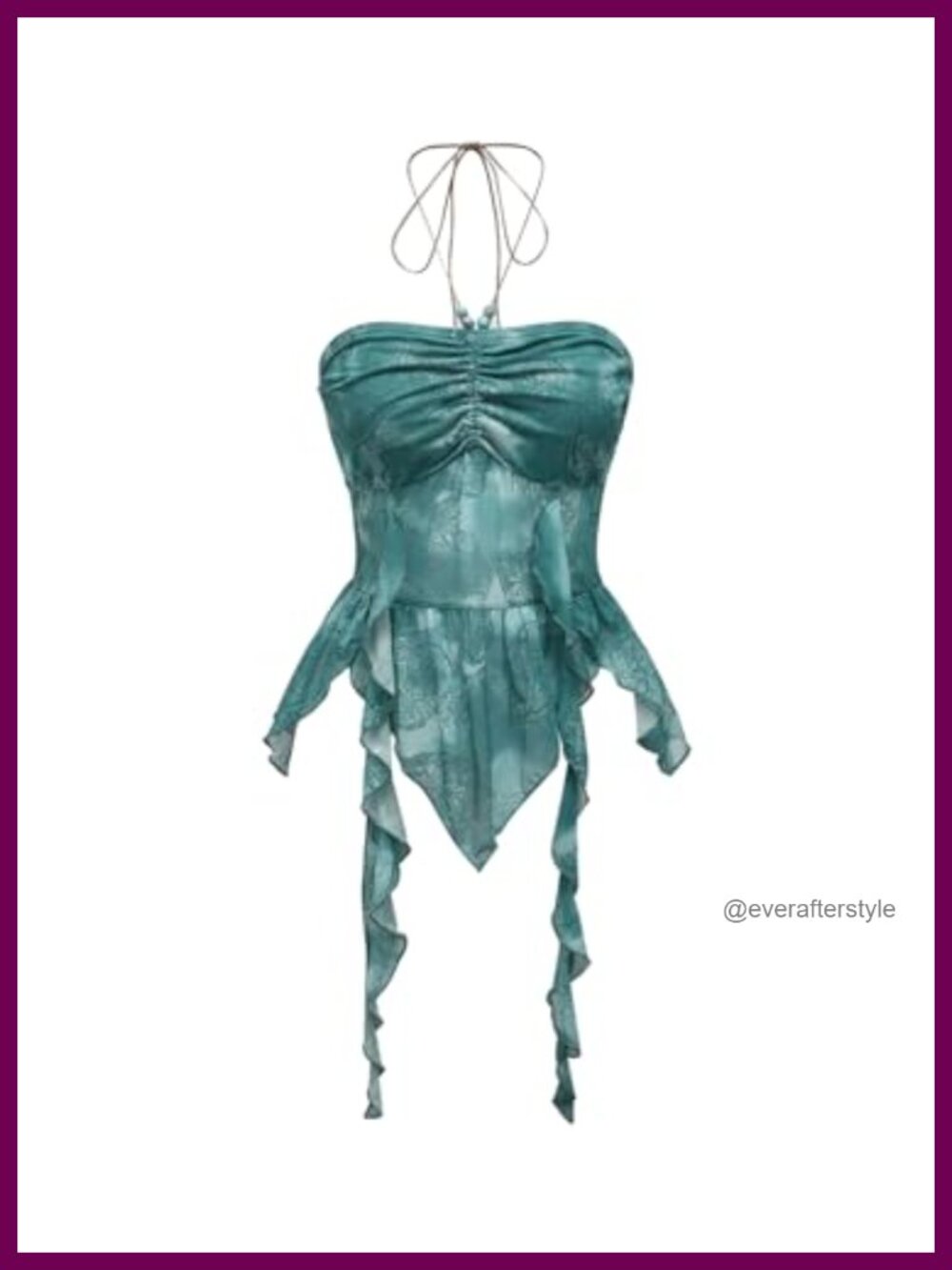 GORGLITTER Halter Crop Cami Ruffle Backless Lettuce Trim Sexy Y2K Top